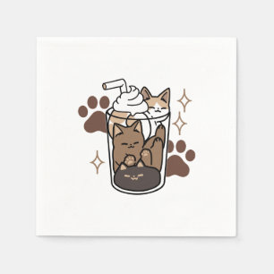 Purr-fect Blend: Coffee Design for Cat & Coffee Napkin