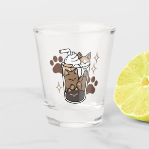 Purr-fect Blend: Coffee Design for Cat & Coffee Shot Glass