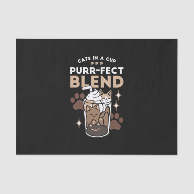 Purr-fect Blend: Coffee Design for Cat & Coffee Tissue Paper (Front)
