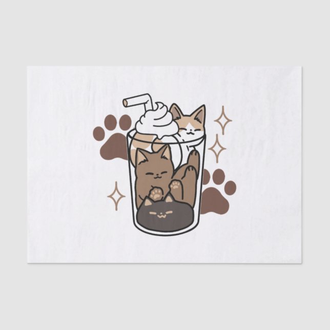Purr-fect Blend: Coffee Design for Cat & Coffee Tissue Paper (Front)