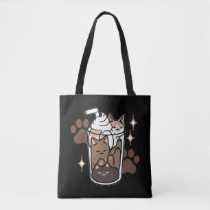 Purr-fect Blend: Coffee Design for Cat & Coffee Tote Bag