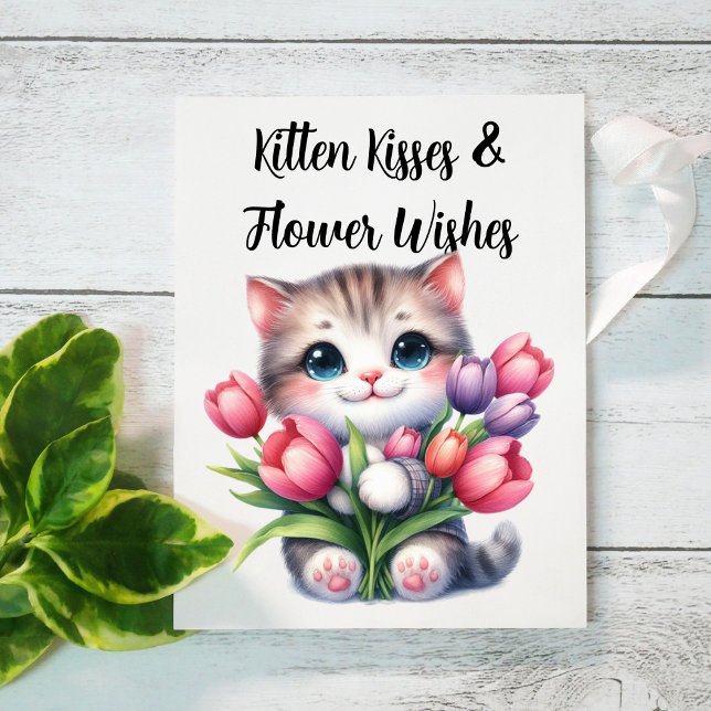 Purr-fect Blossoms Blank Greeting Card (Creator Uploaded)