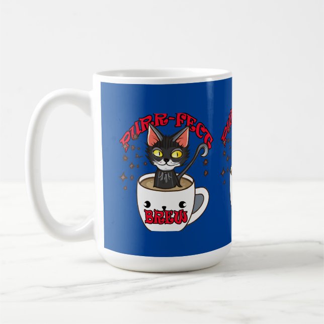 Purr-fect Brew: Witch Kitten Mug (Left)