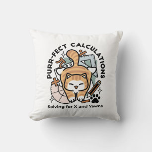Purr-fect Calculations – Funny Math Cat Design Cushion