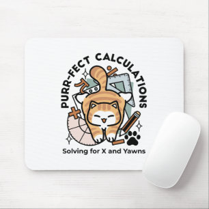 Purr-fect Calculations – Funny Math Cat Design Mouse Mat