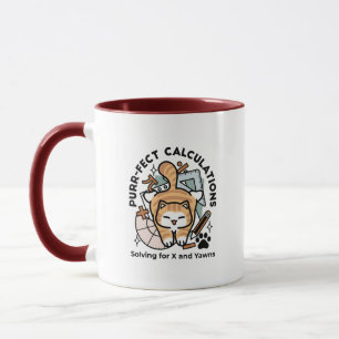 Purr-fect Calculations – Funny Math Cat Design Mug