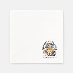 Purr-fect Calculations – Funny Math Cat Design Napkin