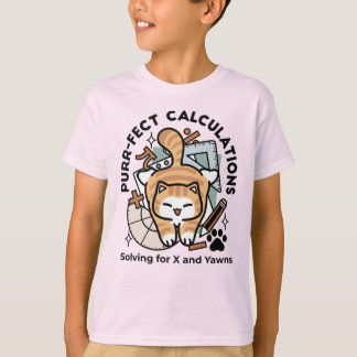 Purr-fect Calculations – Funny Math Cat Design T-Shirt