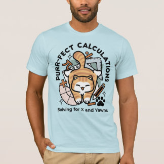 Purr-fect Calculations – Funny Math Cat Design T-Shirt