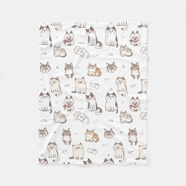 Purr-fect Comfort: Full of Cats Designed Blanket  (Front)