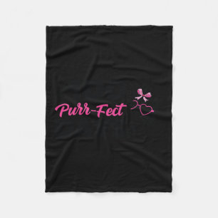 Purr-fect Days Cute Cat Student School Fun Kitten Fleece Blanket
