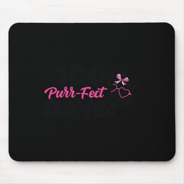 Purr-fect Days Cute Cat Student School Fun Kitten  Mouse Mat (Front)