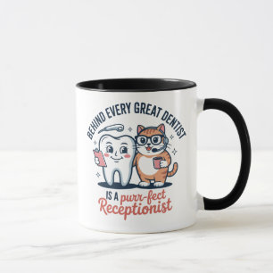 Purr-fect Dental Duo   Funny Cat and Tooth Mug Des