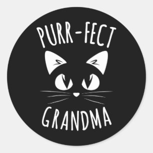 Purr-fect Grandma Fur Mum Cute Cat Lover Animal Gi Classic Round Sticker