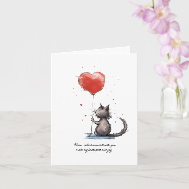 Purr-fect Heart Moments | Meow-velous Love Card (Orchid)