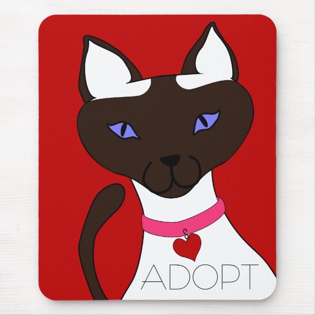 Purr-fect Moira ADOPT Red Mousepad (Front)