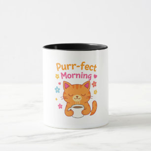Purr-fect Morning Cat Coffee Mug – Cute Cat Lover 
