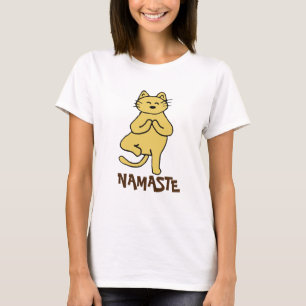 Purr-fect 'Namaste Cat Mum' Tee; Funny Cat. Lover T-Shirt