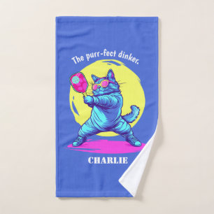 Purr-fect Pickleball Champ Hand Towel