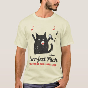 Purr-fect Pitch Singing Cat T-Shirt