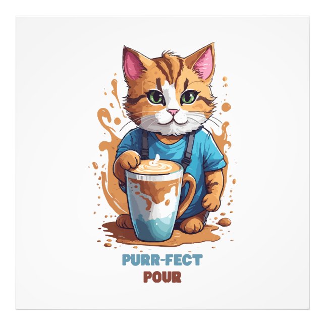 Purr-fect Pour Photo Print (Front)