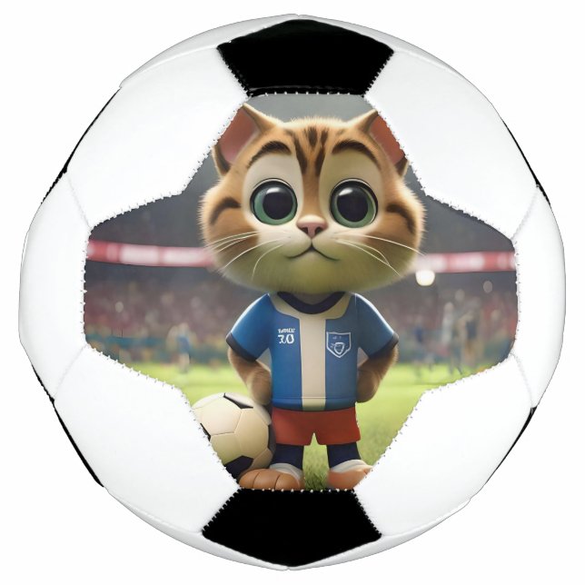 "Purr-fect Striker: The 3D Soccer Cat" Football (Front)