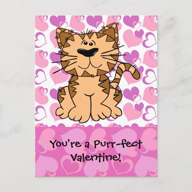 Purr-fect Valentine Holiday Postcard (Front)
