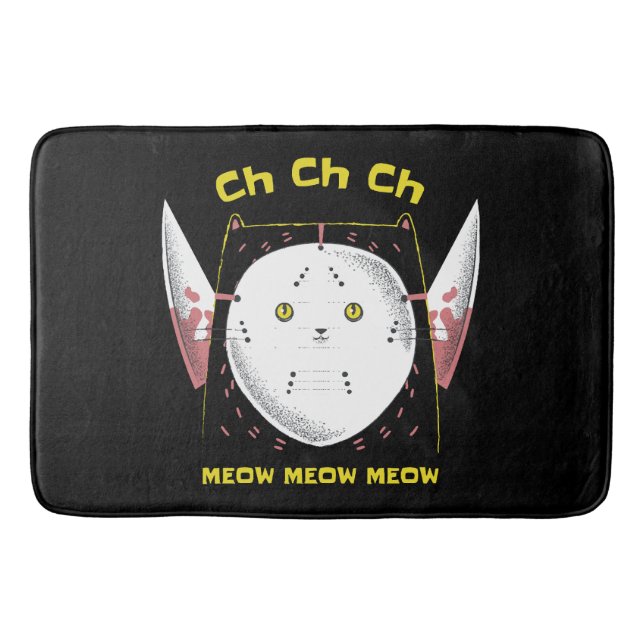 Purr-fectly Horrifying Kitty Bath Mat (Front)