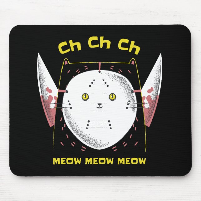 Purr-fectly Horrifying Kitty Mouse Mat (Front)