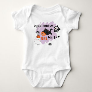 Purr-fectly One Boo-day Cat Halloween 1st Birthday Baby Bodysuit