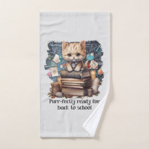 Purr-fectly Ready For Back To School Bath Towel Set