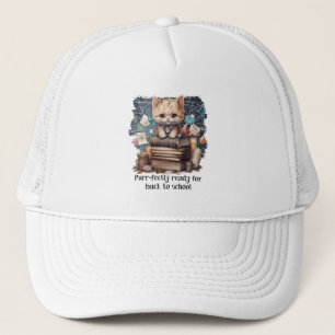 Purr-fectly Ready For Back To School Trucker Hat