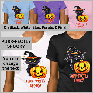 PURR-FECTLY SPOOKY! Cat & Pumpkin Witches Hat T-Shirt