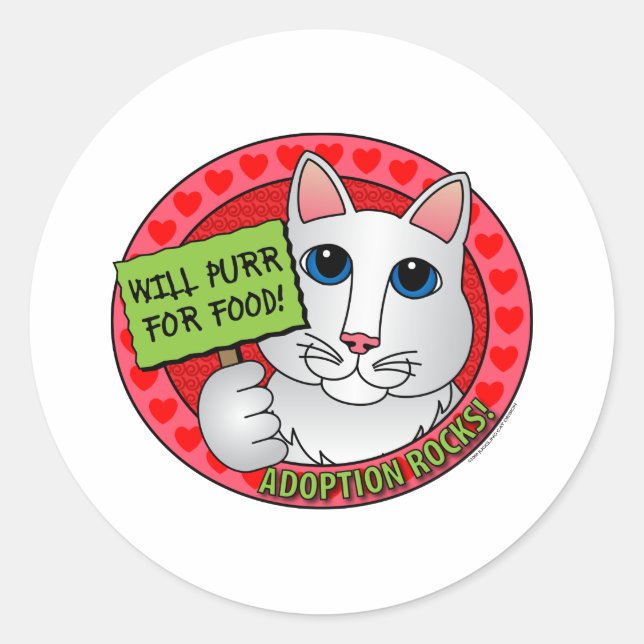 Purr for Food Classic Round Sticker (Front)