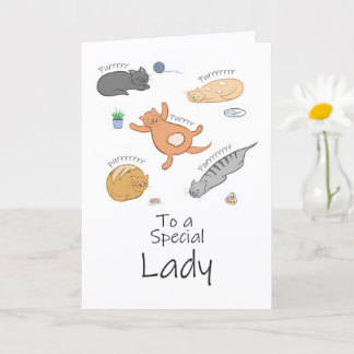 Purr-ific Cat Birthday Card for Her               