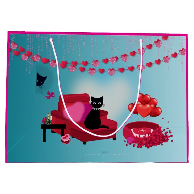 Purr Love - Cupid - Cat Gift Bag (Back)
