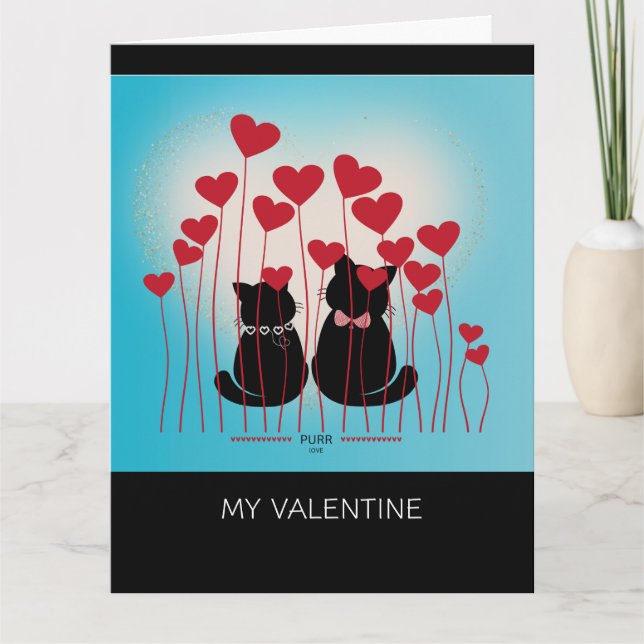 Purr Love - Gift Bag - Balloon Field Card (Front)