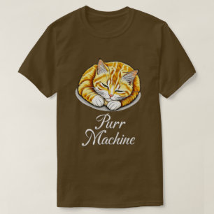 Purr Machine, Cute Sleeping Ginger Cat T-Shirt