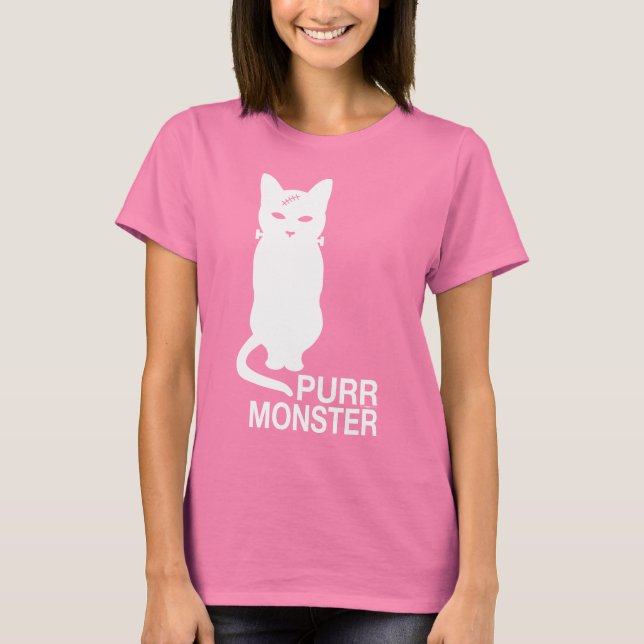 Purr Monster T-Shirt in Dark Colours (Front)