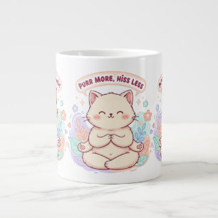 Purr More Hiss Less Cute Cat Mug Kawaii Cat Love