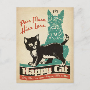 Purr More. Hiss Less. Postcard