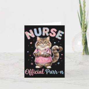 Purr-N Funny Cat Pun Nurse Rn Lpn Nursing Life Card