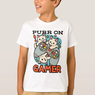 Purr On Gamer - Cute Cat Gaming Design T-Shirt