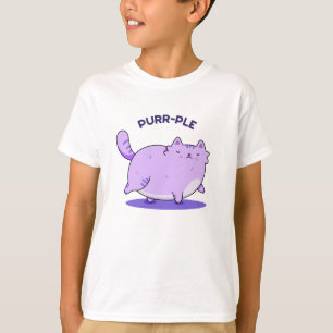 Purr-ple Funny Fat Kitty Cat Pun  T-Shirt