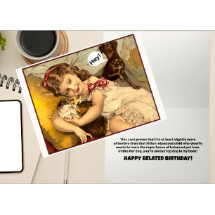 Purr-sistent Distraction Belated Birthday Card
