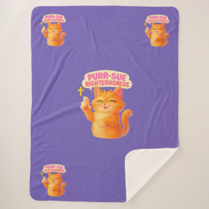Purr-sue Righteousness - Christian Sherpa Blanket