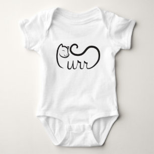 Purr Typography BLACK Baby Bodysuit