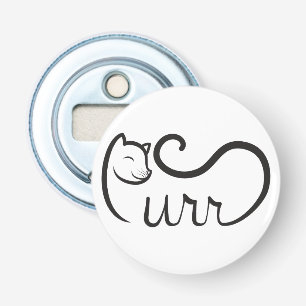Purr Typography BLACK Bottle Opener