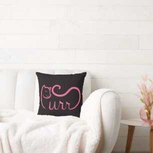 Purr Typography PINK Cushion