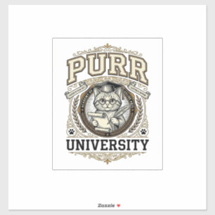Purr University Cat Fake University Academy Vintag
